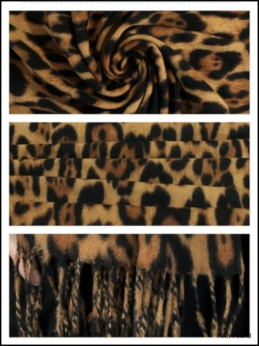 Leopard Print Fringe Blanket Scarf Soft Warm Wrap Shawl Women
